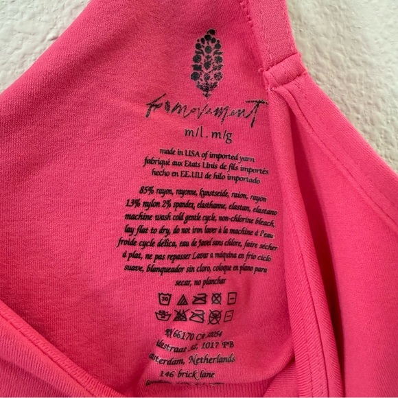Free People Movement Pink Ruched Good Karma Tank M/L - Picture 8 of 9